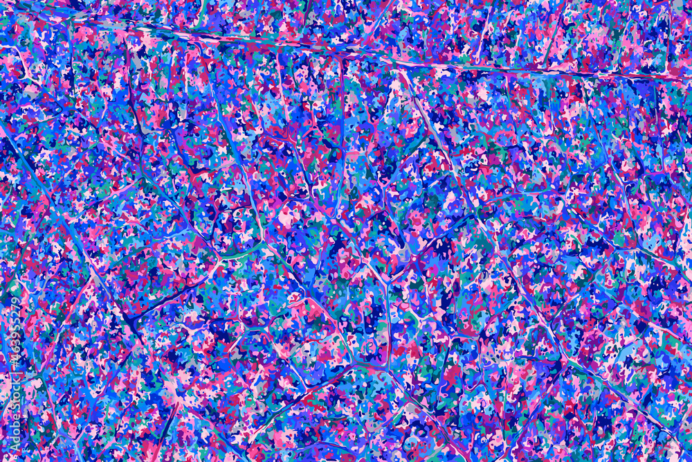 Poster abstract chaotic background consisting of small different particles.