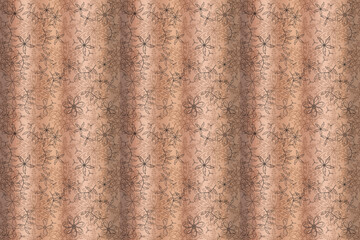pattern with interesting doodles on colorfil background. Pano. Raster illustration.