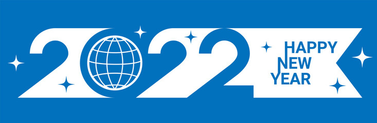 Obraz premium Festive banner happy new year 2022 original composition using negative space.