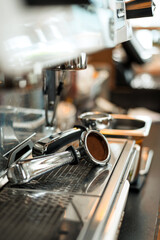 coffee tamper to the coffee machine