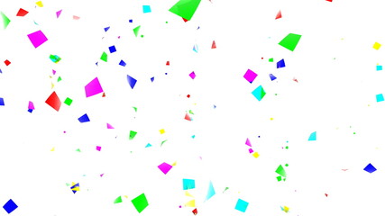 紙吹雪 カラフル パーティクル サイズ中 白背景 [別Verあり]