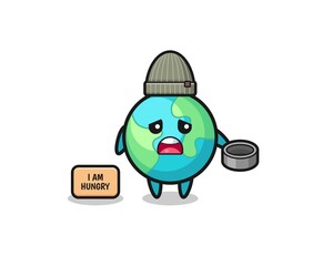 cute earth beggar cartoon character