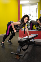 Fototapeta na wymiar black biracial woman working out 