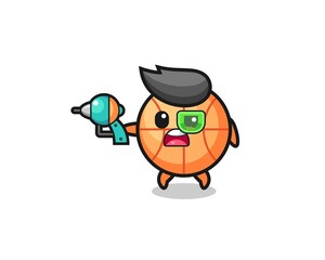 Fototapeta premium cute basketball holding a future gun