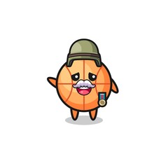 cute basketball as veteran cartoon