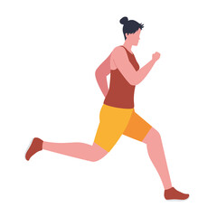 Fototapeta na wymiar sports woman running in marathon