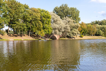Bridge over water in the shade of trees