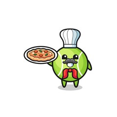 tennis character as Italian chef mascot