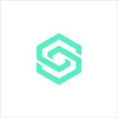 Letter S hexagon icon logo design concept