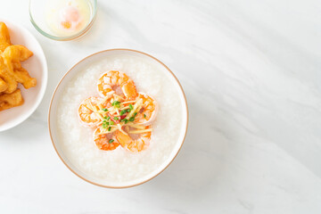Congee with shrimps and fresh ginger