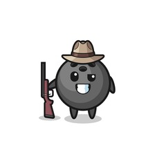 bowling hunter mascot holding a gun