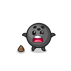 bowling earth surprised to meet poop