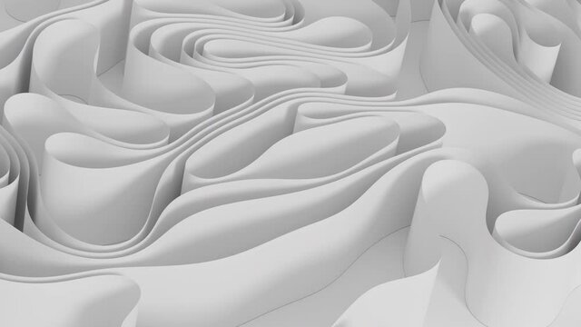 Curve the flow of the paper, 3d rendering.