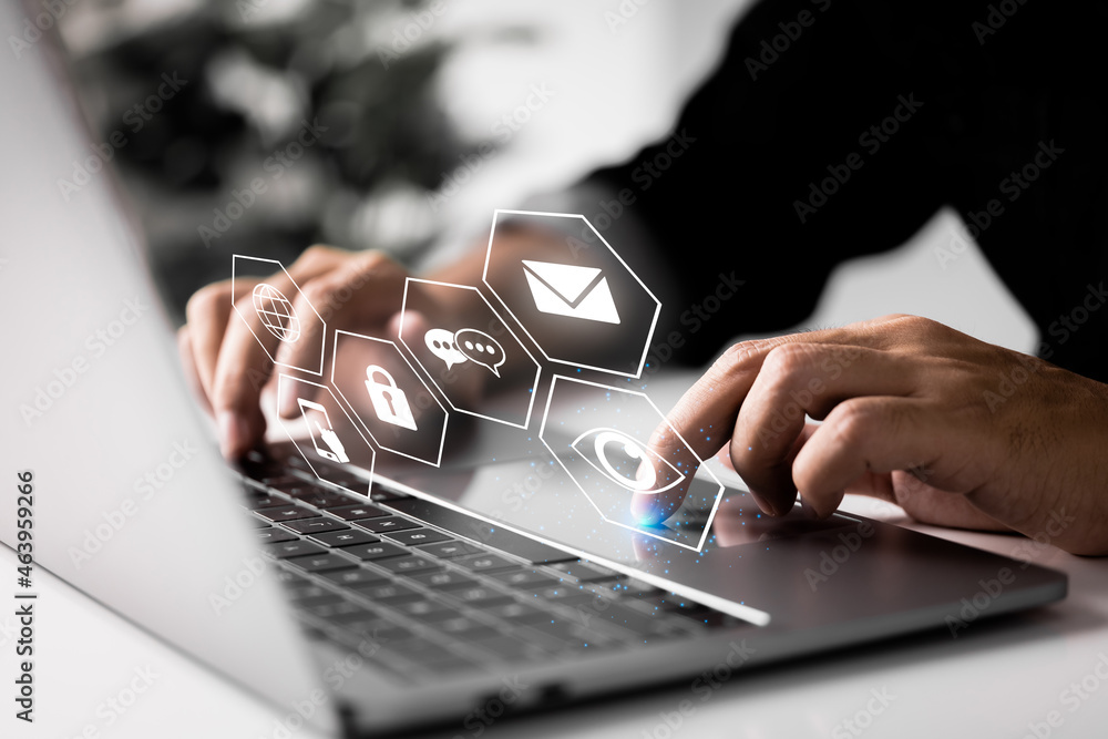Poster cybersecurity and personal data protection on the internet, internet security, gdpr
