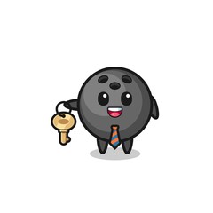 Fototapeta premium cute bowling as a real estate agent mascot