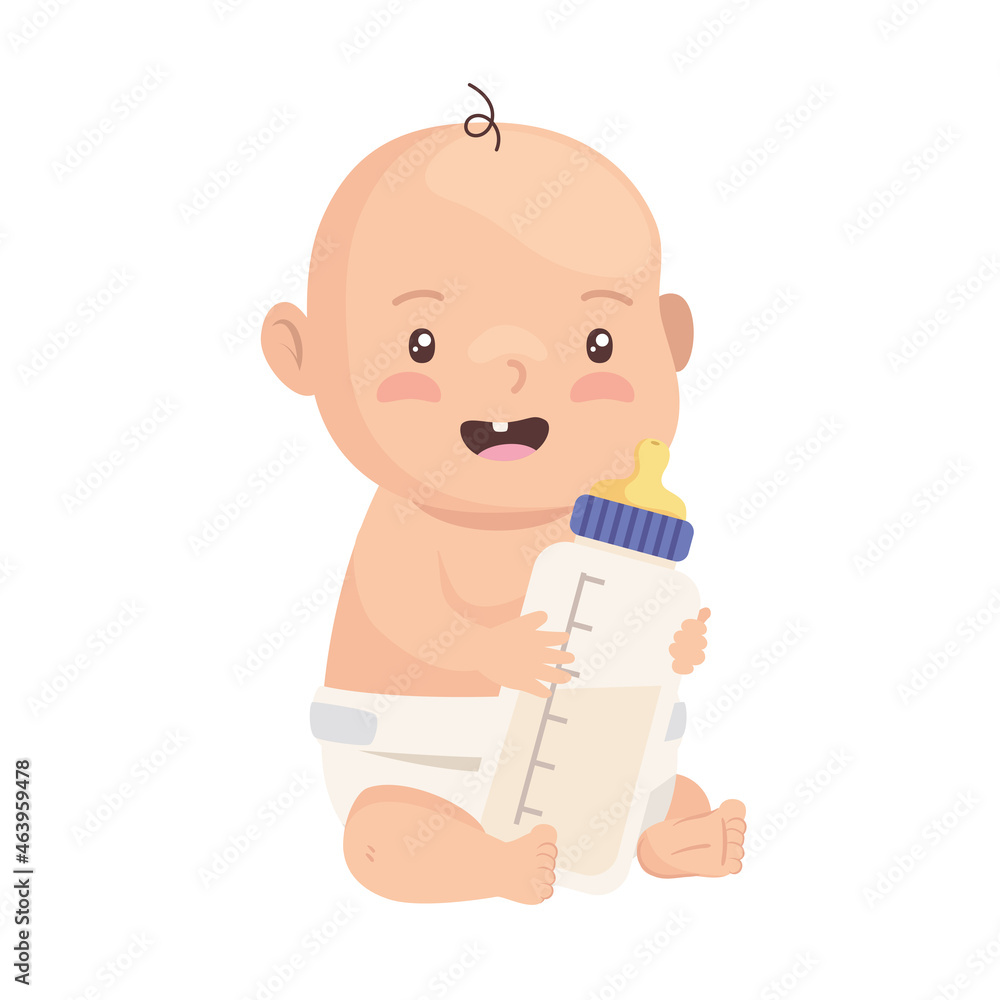 Poster baby with bottle milk