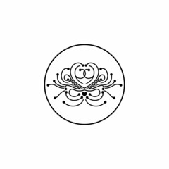 Fototapeta premium Heart or love logo design with wings. logo with outline