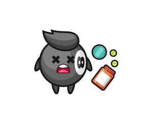 illustration of overdose billiard character