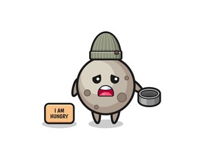 cute moon beggar cartoon character