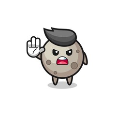 Obraz premium moon character doing stop gesture