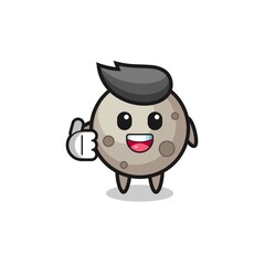 moon mascot doing thumbs up gesture