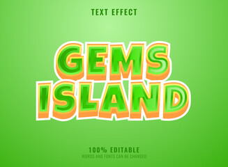funny cartoon gems island golden diamond game logo title text effect