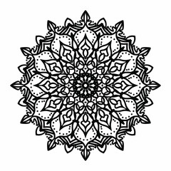 Circular pattern in the form of a mandala for Henna, Mehndi, tattoos, decorations. Decorative decoration in ethnic oriental style. Coloring book page.