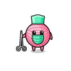 surgeon yarn ball mascot character