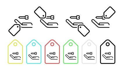 Fototapeta premium Hand keywords vector icon in tag set illustration for ui and ux, website or mobile application