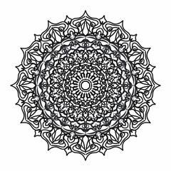 Circular pattern in the form of a mandala for Henna, Mehndi, tattoos, decorations. Decorative decoration in ethnic oriental style. Coloring book page.