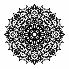 Circular pattern in the form of a mandala for Henna, Mehndi, tattoos, decorations. Decorative decoration in ethnic oriental style. Coloring book page.