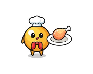 ping pong fried chicken chef cartoon character
