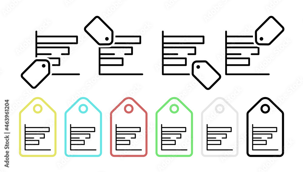 Poster statistics vector icon in tag set illustration for ui and ux, website or mobile application