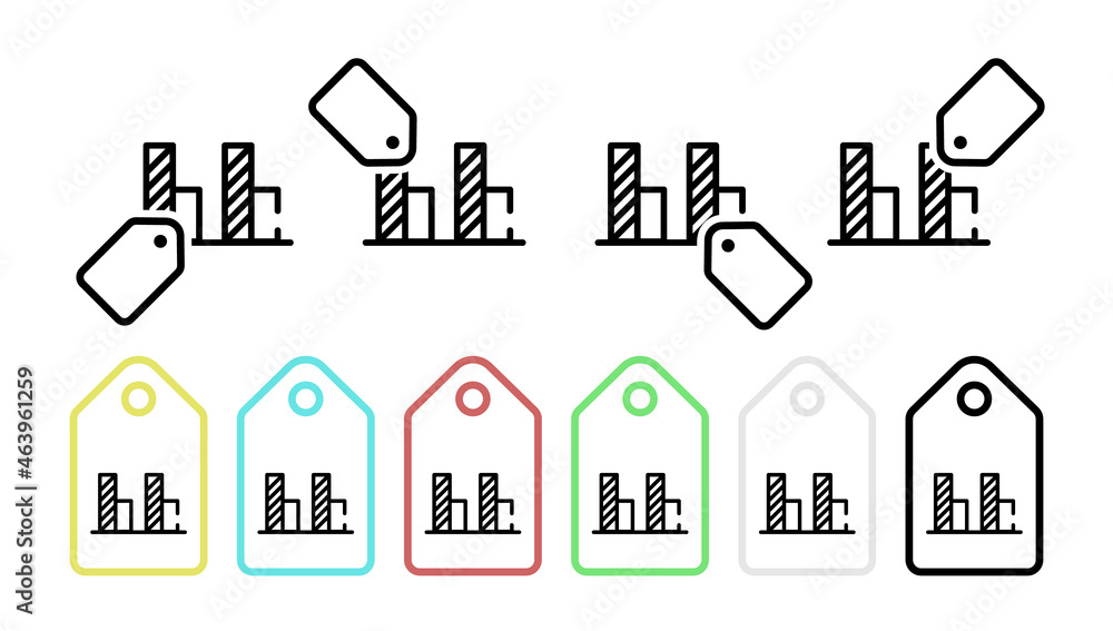 Poster statistics vector icon in tag set illustration for ui and ux, website or mobile application