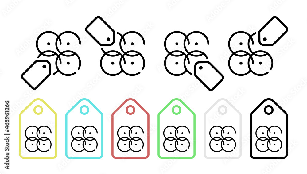 Poster informative vector icon in tag set illustration for ui and ux, website or mobile application