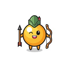 ping pong cartoon as medieval archer mascot