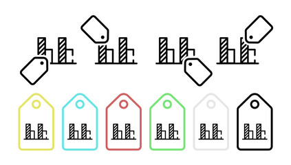 Statistics vector icon in tag set illustration for ui and ux, website or mobile application