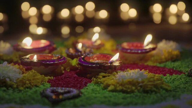 Diwali is a festival of lights celebrations by Hindus , Jains, Sikhs and some Buddhists