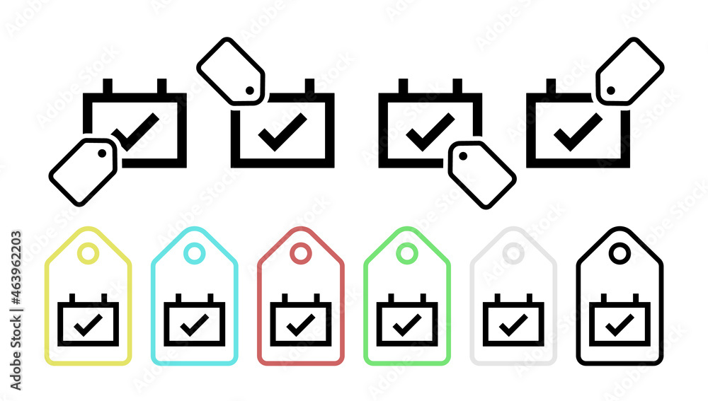 Poster available day vector icon in tag set illustration for ui and ux, website or mobile application