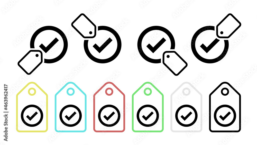 Poster check vector icon in tag set illustration for ui and ux, website or mobile application