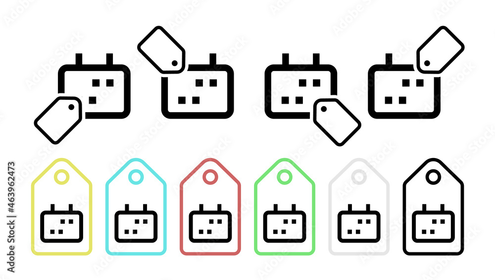 Poster appointment calendar vector icon in tag set illustration for ui and ux, website or mobile applicatio
