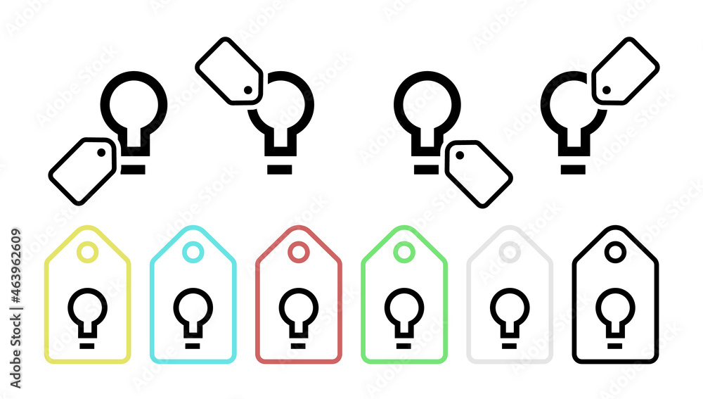 Poster lamp vector icon in tag set illustration for ui and ux, website or mobile application