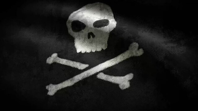 Pirate grunge flag - loop animation