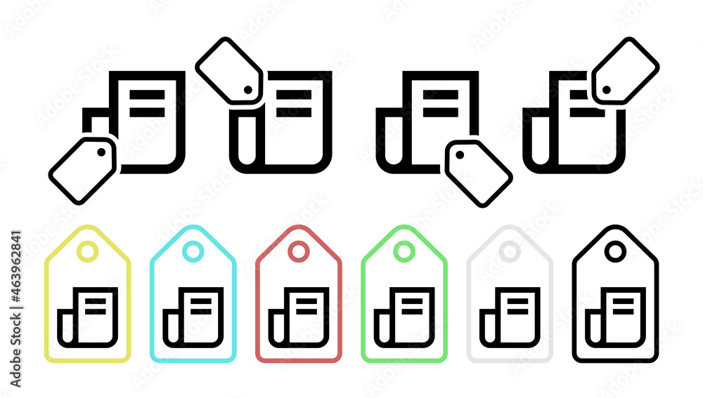 Poster newspaper vector icon in tag set illustration for ui and ux, website or mobile application