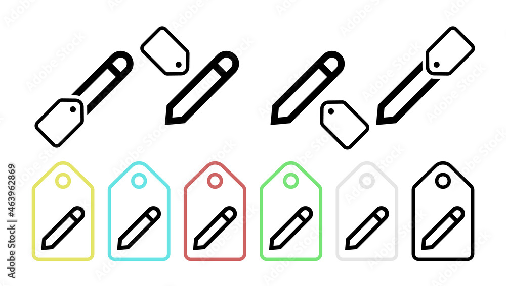 Poster a pen vector icon in tag set illustration for ui and ux, website or mobile application
