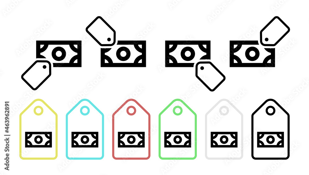Poster note vector icon in tag set illustration for ui and ux, website or mobile application