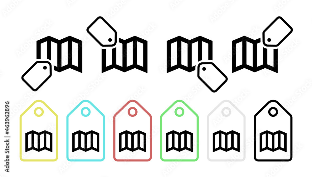 Aufkleber map vector icon in tag set illustration for ui and ux, website or mobile application