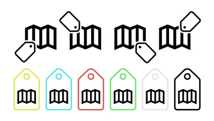Map vector icon in tag set illustration for ui and ux, website or mobile application
