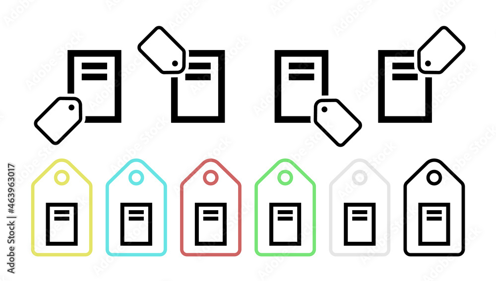 Poster notebook vector icon in tag set illustration for ui and ux, website or mobile application