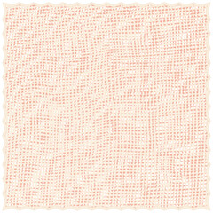  Square weave lacy serviette, napkin, tablecloth, doily with wavy fringe in pastel beige, orange colors isolated on white